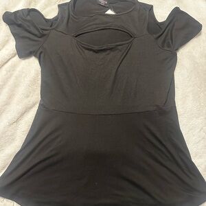 Elegant Black Cold Shoulder Top